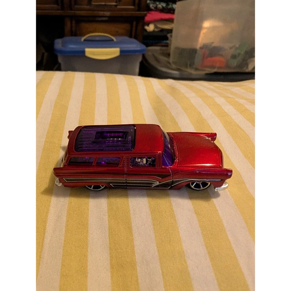 2015 Hot Wheels #225 HW Workshop-HW Garage 8 CRATE Dark Red w/Chrome OH5 Spokes